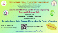 Introduction to Solar Energy: Harnessing the Power of the Sun 2024 Workshop Poster