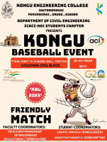 Kongu Base ball Event 2023 Base Ball Event Poster