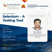 Hands on Workshop on Selenium Testing Tool 2023 Workshop Poster