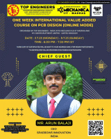 One Week International Value added Course on PCB Design (online Mode) 2023 Short Term Course Poster