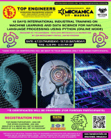 10 Days International Industrial Training on Machine Learning and Data Science for Natural Language Processing using Python (online Mode) 2023 Training Program Poster