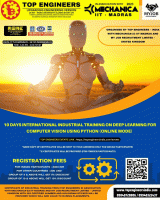 10 Days International Industrial Training on Deep Learning for Computer Vision using Python (online Mode) 2023 Training Poster