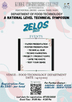 Zelos 2k25 National Level Technical Symposium Poster