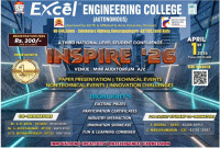 A Third National Level Student Confluence Tech Fest 2026 - INSPIRE’26 Technical Fest Poster