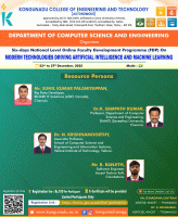 Six Day National Level Online Faculty Development Programme (FDP) on Modern Technologies Driving Artificial Intelligence and Machine Learning 2025