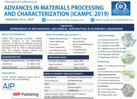 International Conference on Advances in Materials Processing and Characterization ICAMPC 2019 International Conference Poster