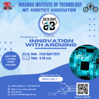Innovation with Arduino, DEXBOT'23 Workshop Poster