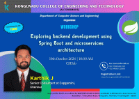 Exploring Backend Development using Spring Boot and Microservices architecture 2024 Workshop Poster