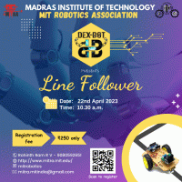 Line Follower, Dexbot'23 Technical Event Poster