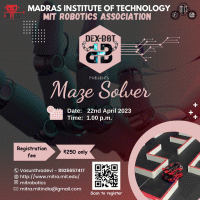 Maze solver, Dexbot'23 Technical Event Poster