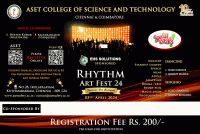 RHYTHM ART FEST 2K24 National Level Inter Collegiate Cultural Fest Poster