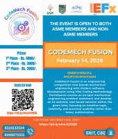 ASME EFx SRIT: CodeMech Fusion 2026 Technical Event Poster