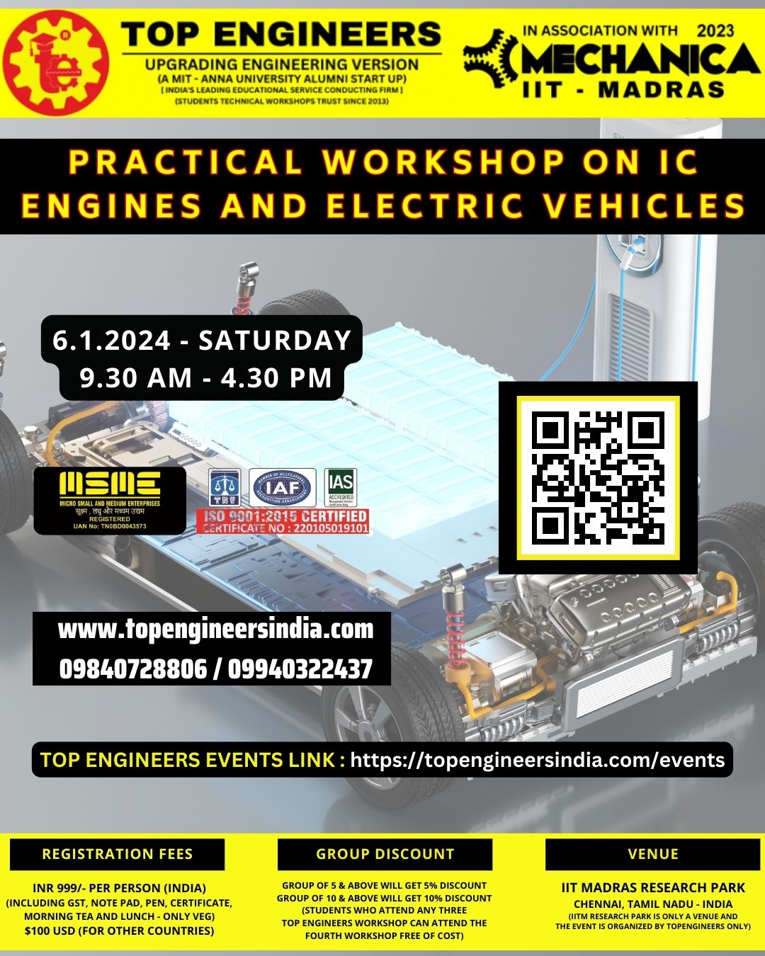 Practical Workshop on IC Engines and Electric Vehicles 2024