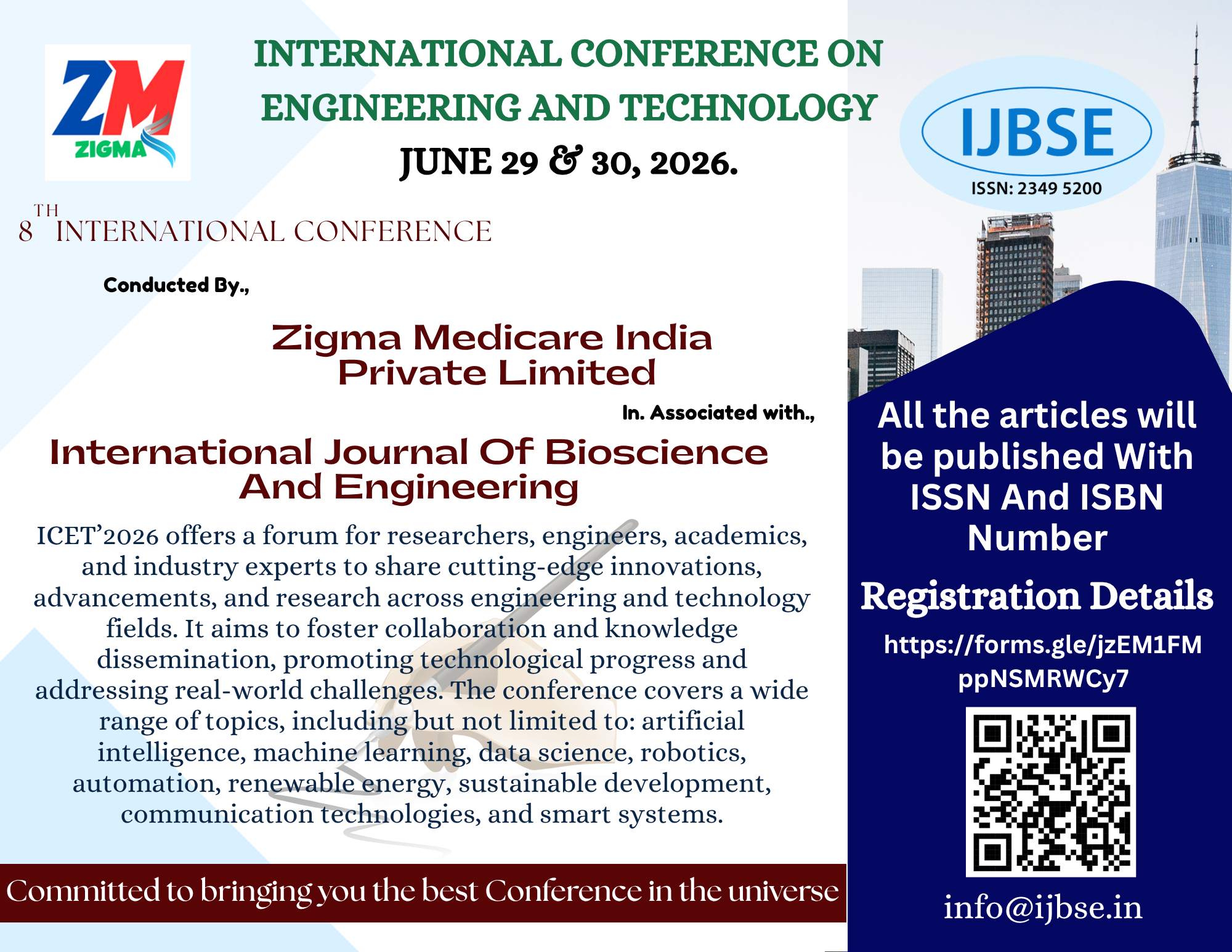 International Conference On Engineering And Technology 2026 International Conference Poster 