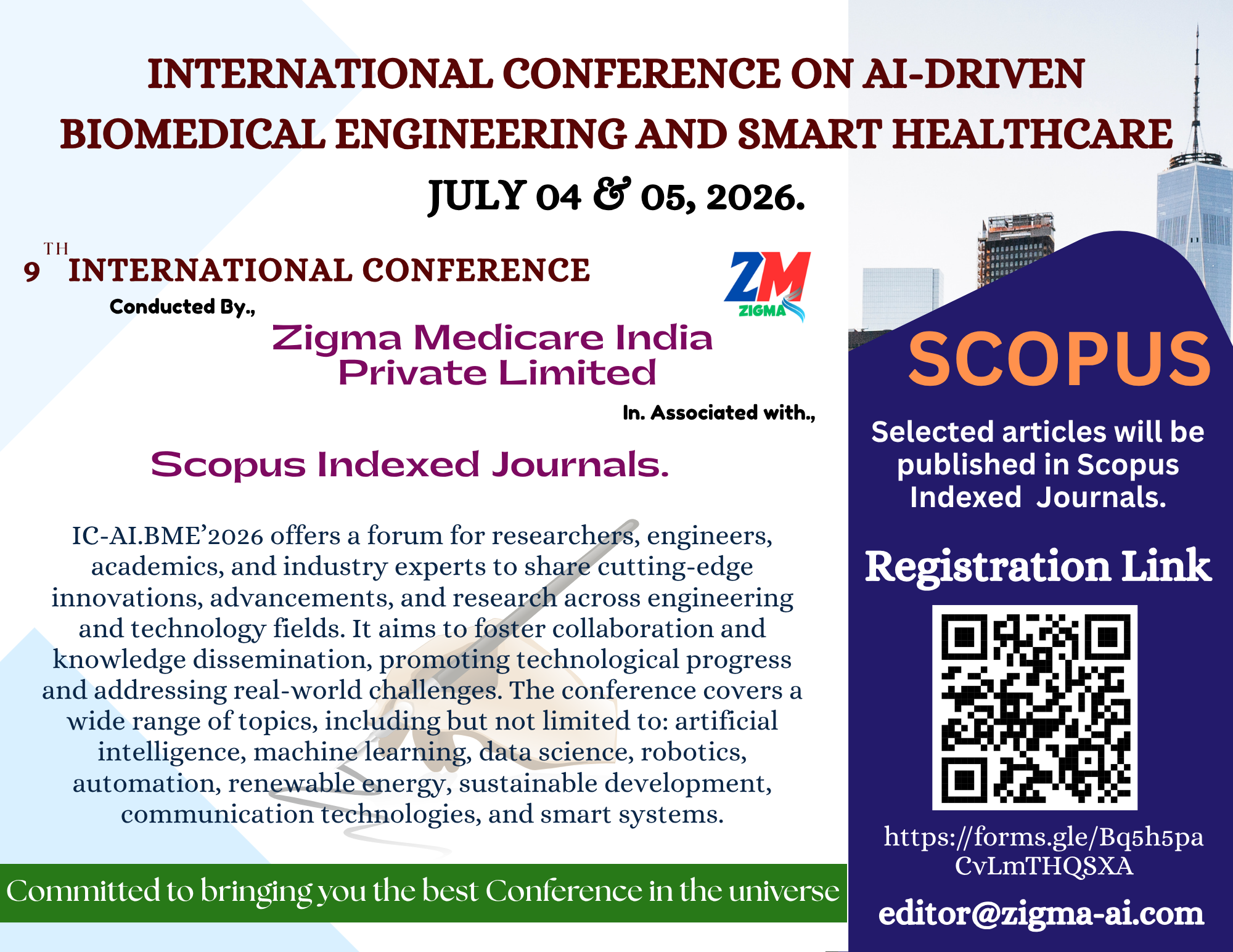 International Conference on AI-driven Biomedical Engineering and Smart Healthcare 2026 International Conference Poster 