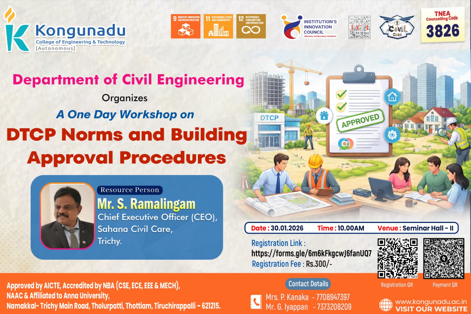 DTCP Norms and Building Approval Procedures 2026 Workshop Poster 