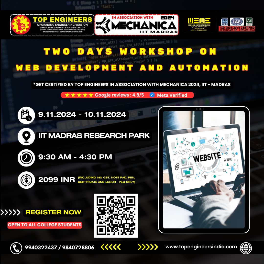 Two Days Workshop on Web Development and Automation 2024