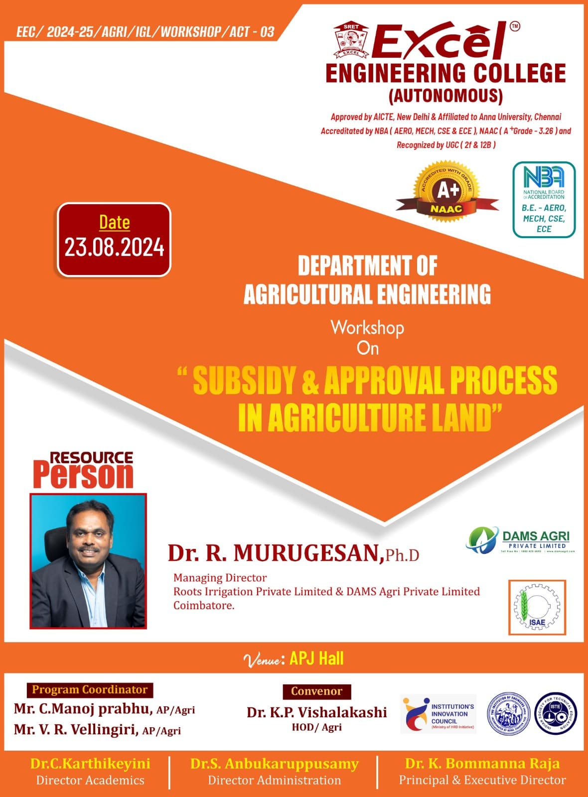 Workshop on Agricultural subsidy Approval Process 2024