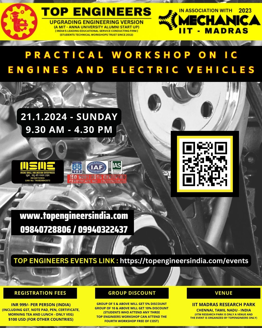 Practical Workshop on IC Engines and Electric Vehicles 2024