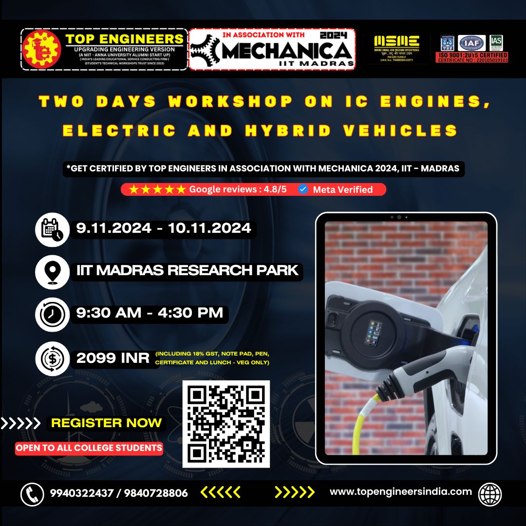 Two Days Workshop on Ic Engines, Electric and Hybrid Vehicles 2024