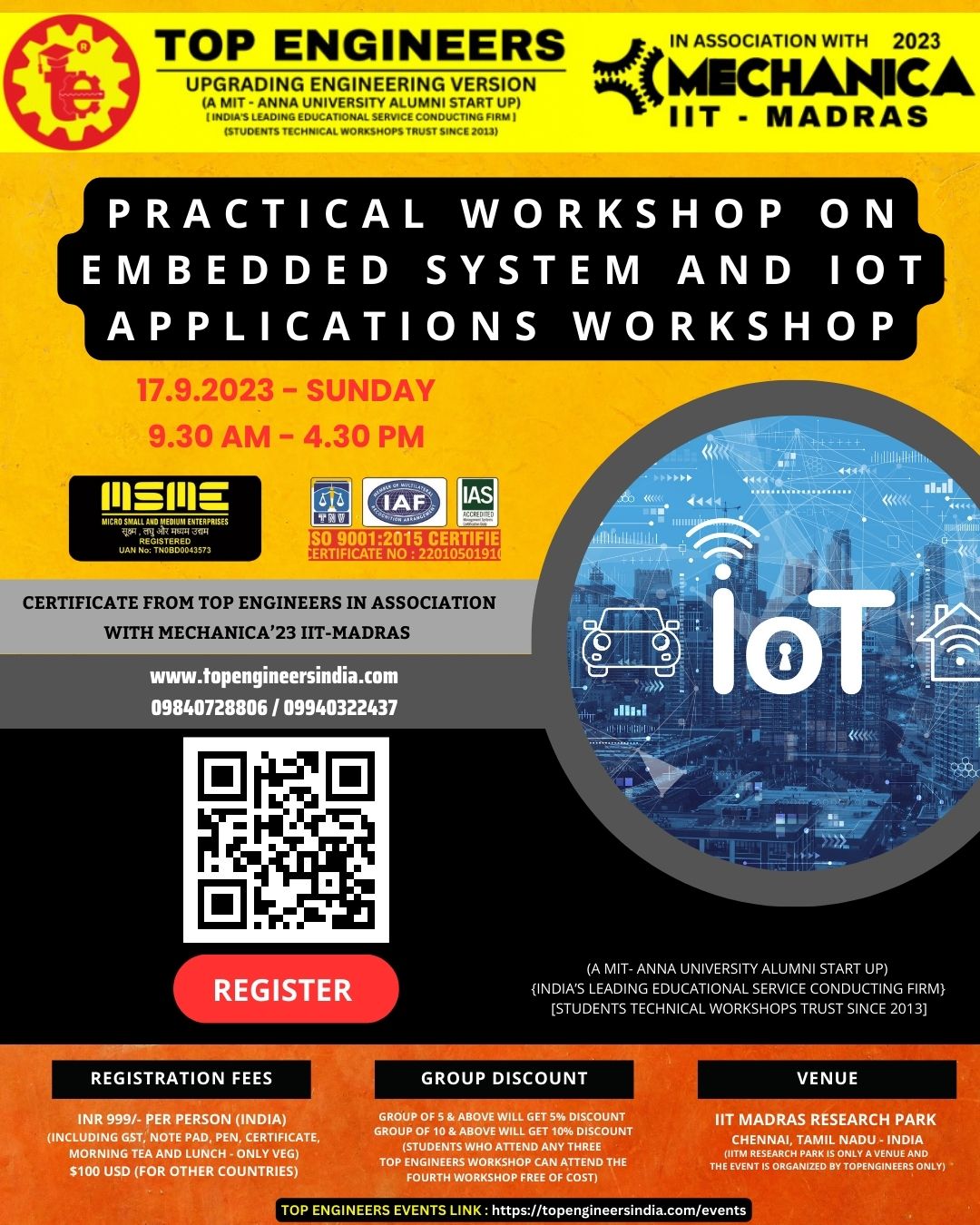 Practical Workshop on Embedded System and IoT Applications Workshop 2023