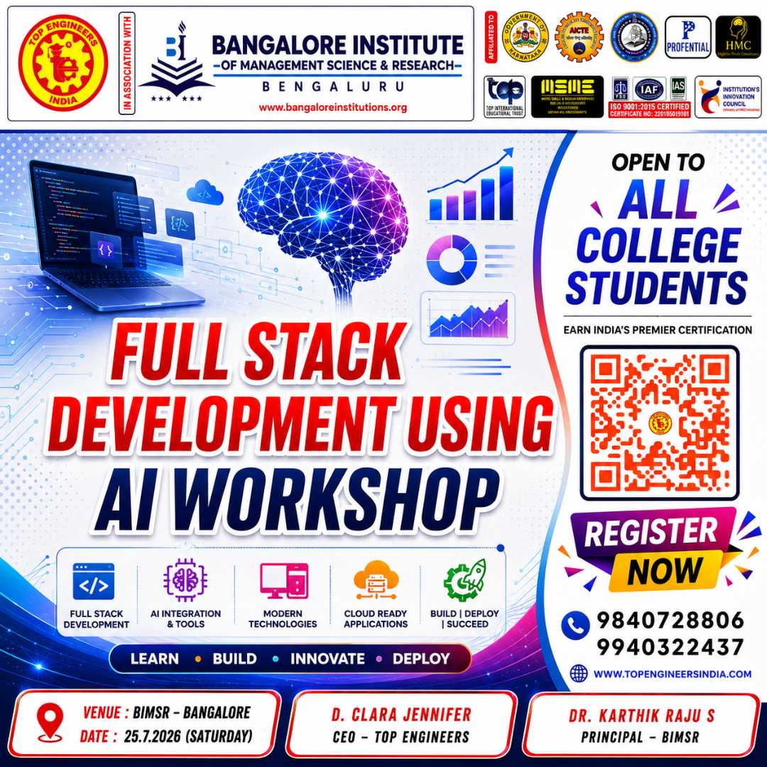 Full Stack Development using AI Workshop 2026 Workshop Poster 
