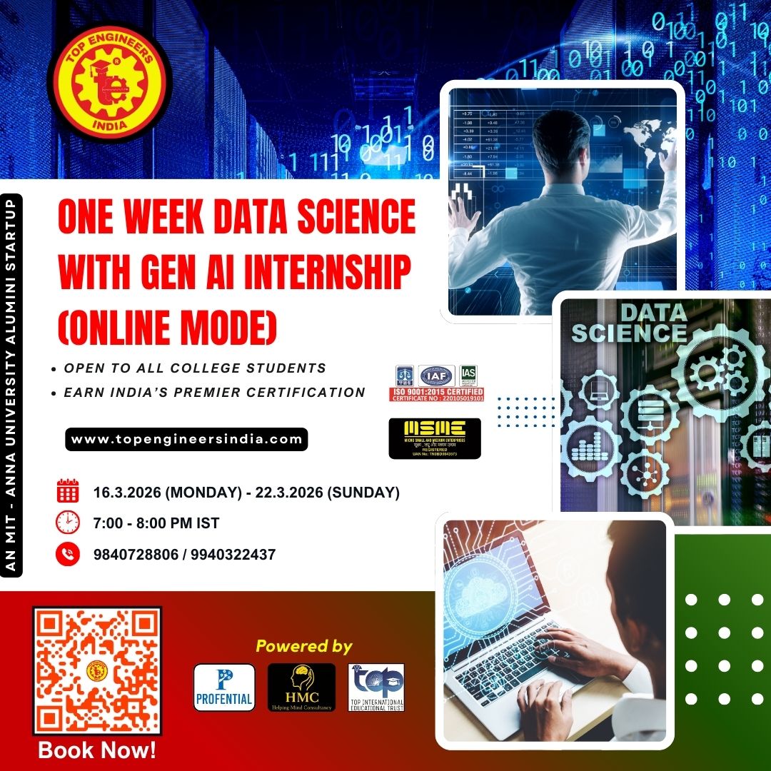 One Week Data Science with Gen AI Internship 2026 Internship Poster 