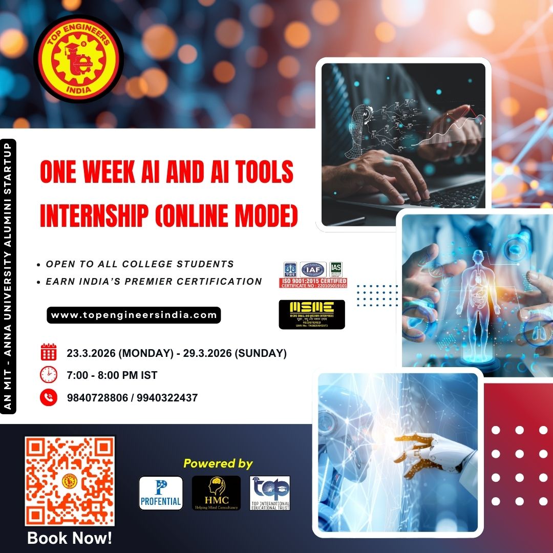 One Week AI and AI Tools Internship 2026 Internship Poster 