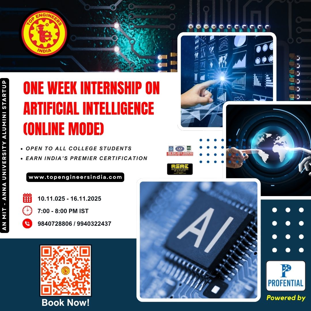 One Week Internship on Artificial intelligence (online Mode) 2025