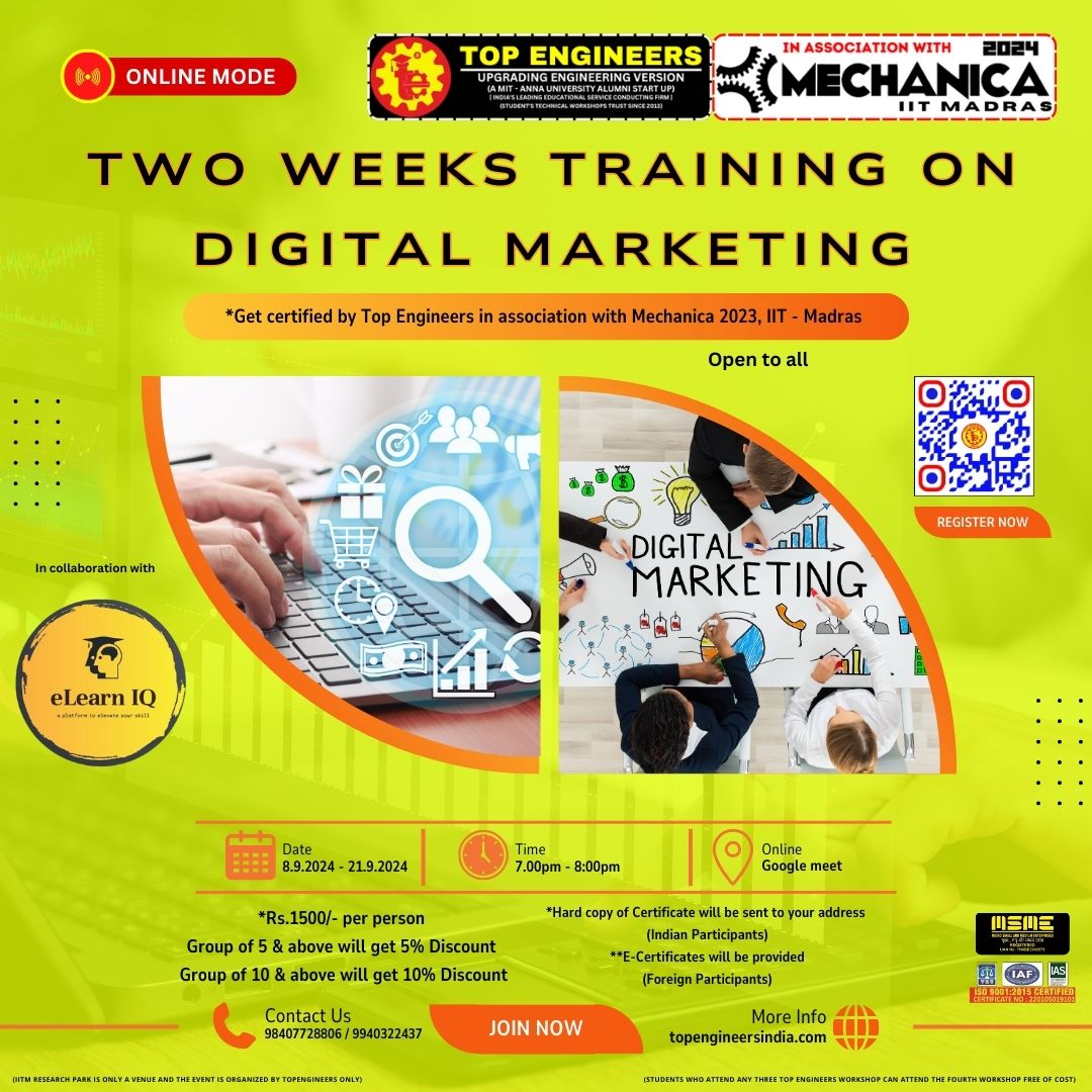 Two Weeks Training on Digital Marketing (Online Mode)