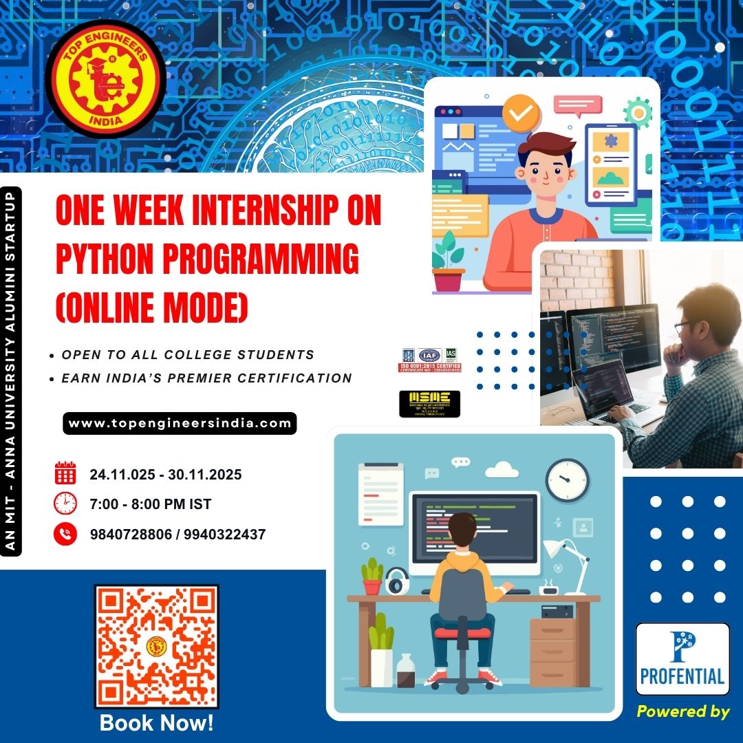 One Week Internship on Python Programming (online Mode) 2025