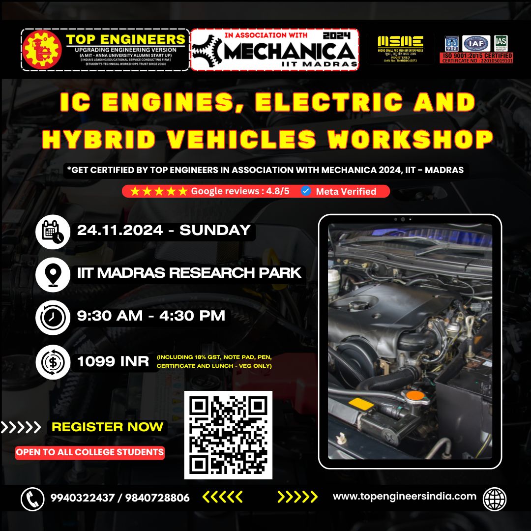 IC Engines, Electric and Hybrid Vehicles Workshop 2024