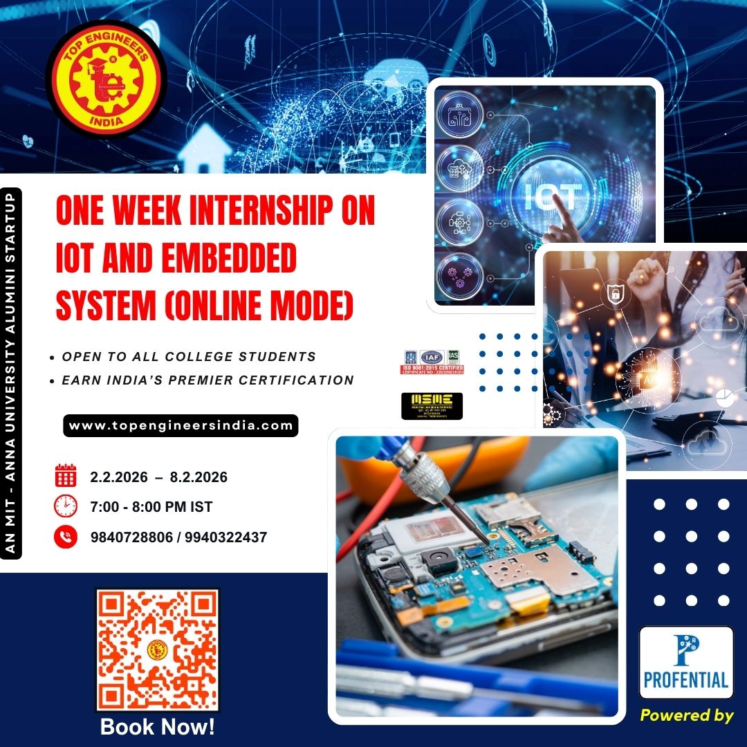 One Week Internship on IoT and Embedded System (online Mode) 2026