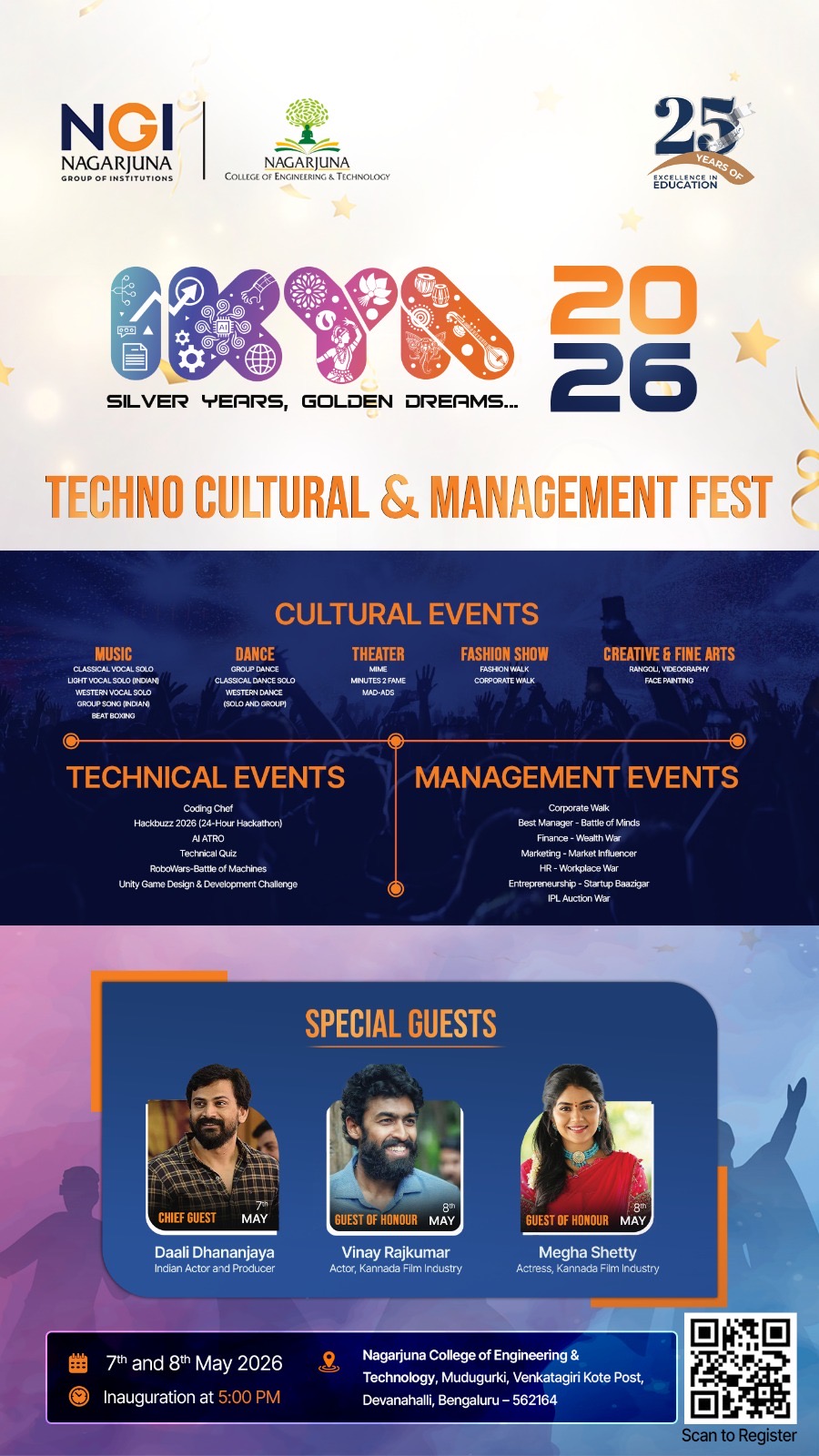 IKYA 2026 Intercollegiate Techno-Cultural Management Fest Poster 