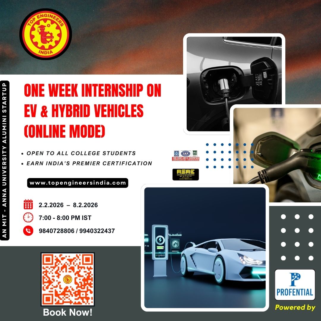 One Week Internship on EV & Hybrid Vehicles (online Mode) 2026