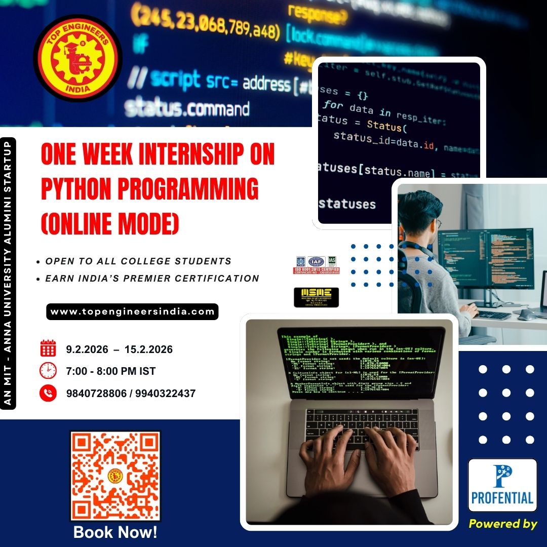 One Week Internship on Python Programming (online Mode) 2026