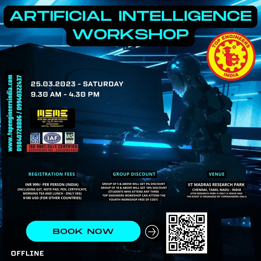 Artificial Intelligence Workshop 2023, Top Engineers, Workshop, Chennai