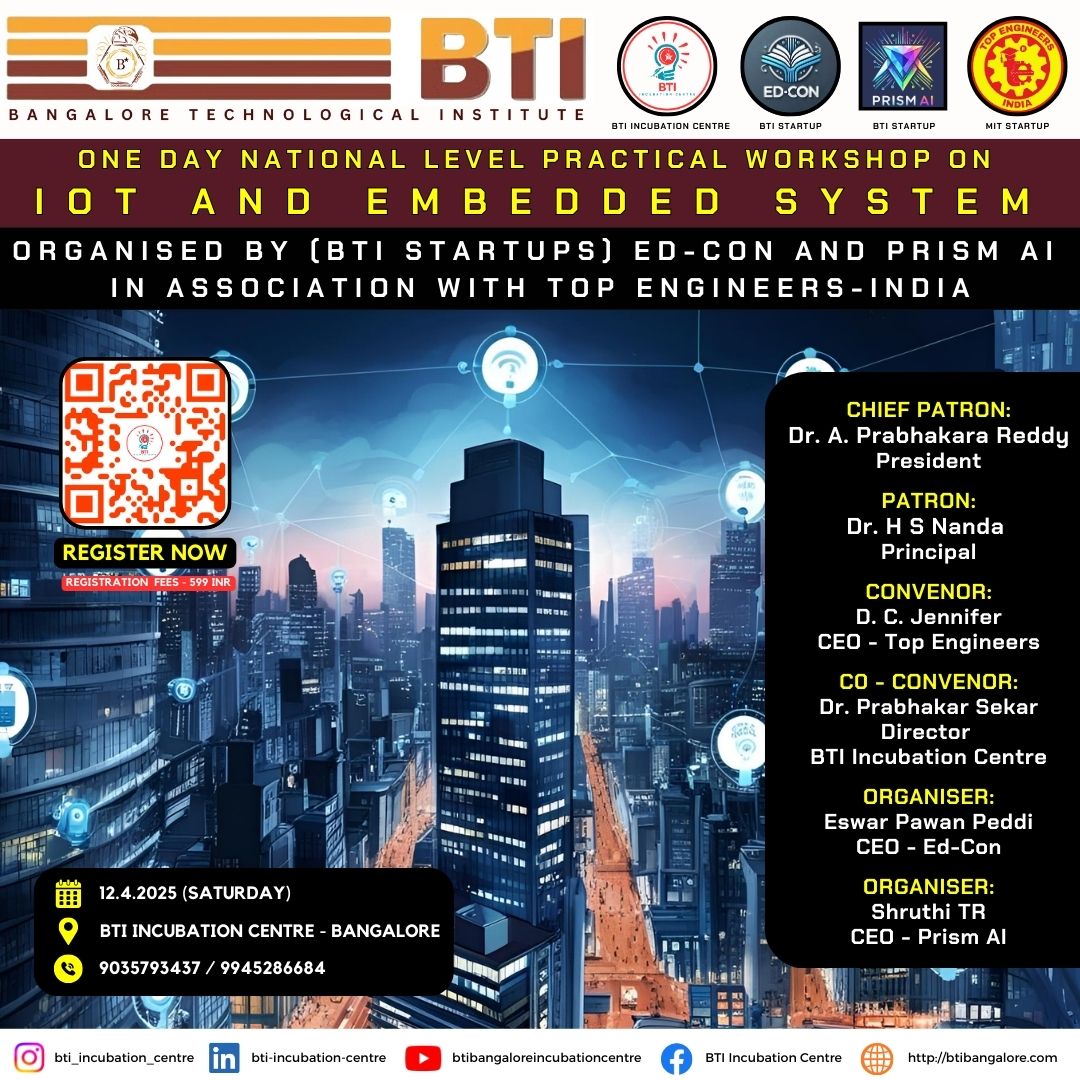 One Day National Level Practical Workshop on Iot and Embedded System 2025