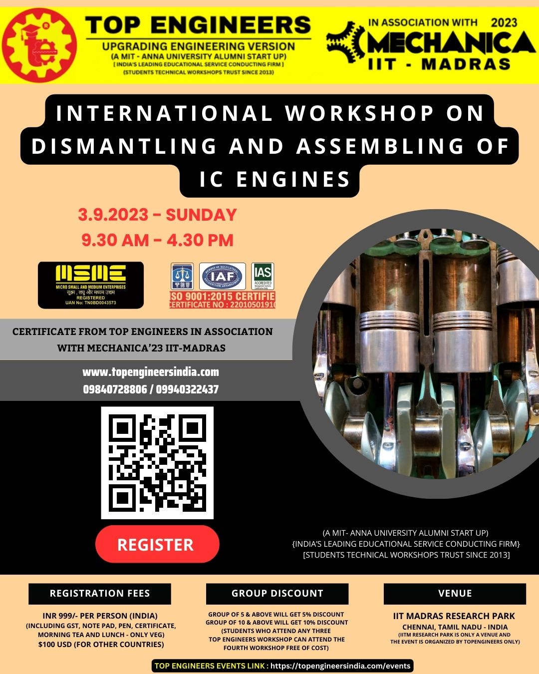 International Workshop on Dismantling and Assembling of IC Engines 2023