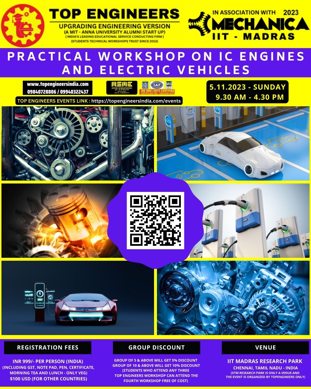 Practical Workshop on IC Engines and Electric Vehicles 2023