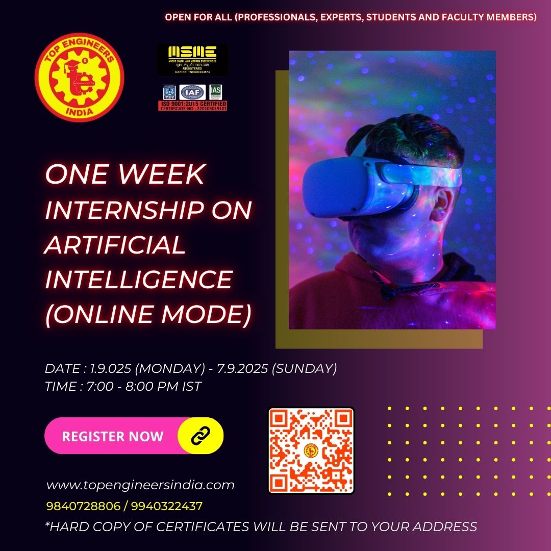 One Week Internship on Artificial intelligence (online Mode) 2025
