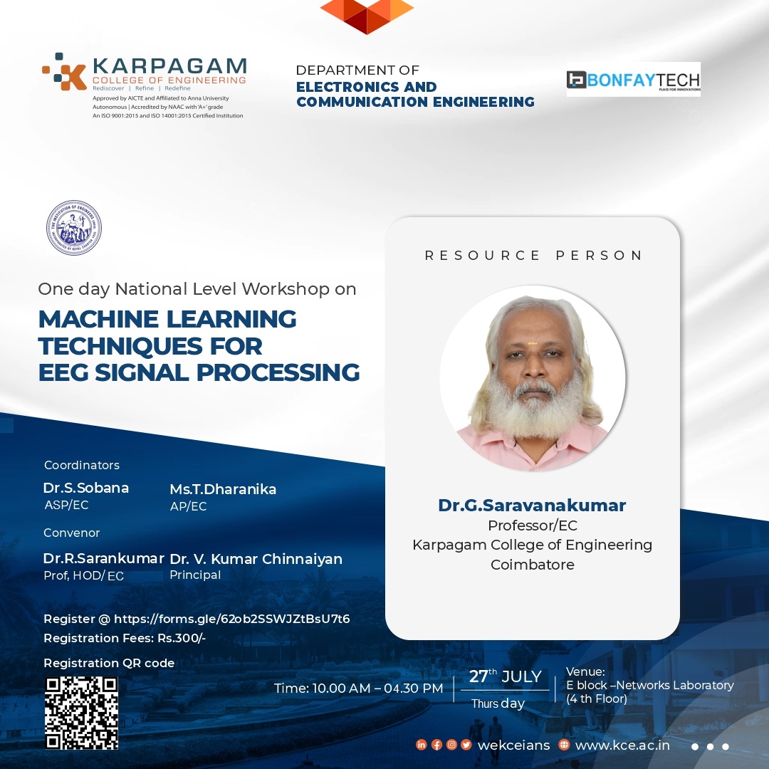 National Level Workshop on Machine Learning Techniques for EEG Signal Processing 2023