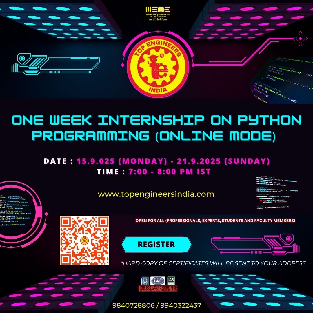 One Week Internship on Python Programming (online Mode) 2025