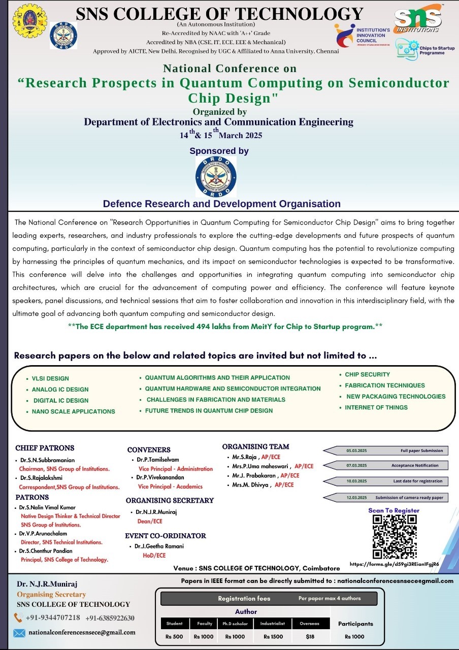 National Conference on Research Prospects in Quantum Computing on Semiconductor Chip Design 2025