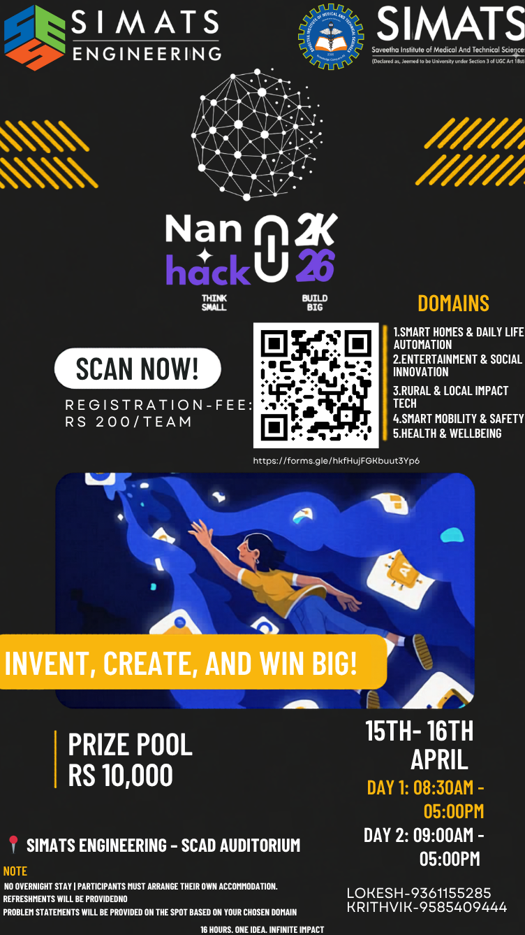 NANOHACK 2K26 Hackathon Poster 
