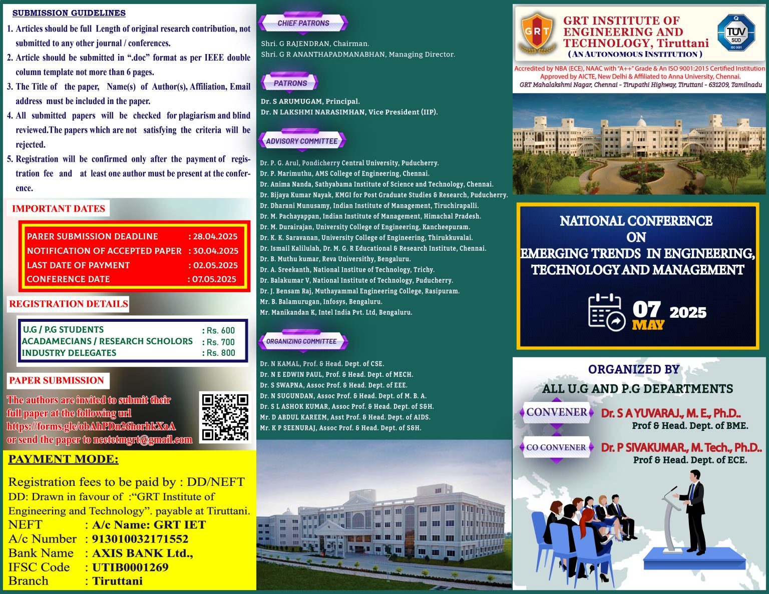 National Conference on Emerging Trends in Engineering, Technology and Management *(NCETETM 2025)