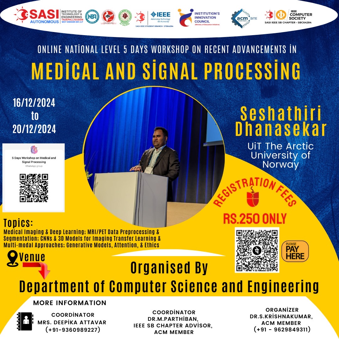 Online National Level 5-Day Workshop on Medical and Signal Processing 2024