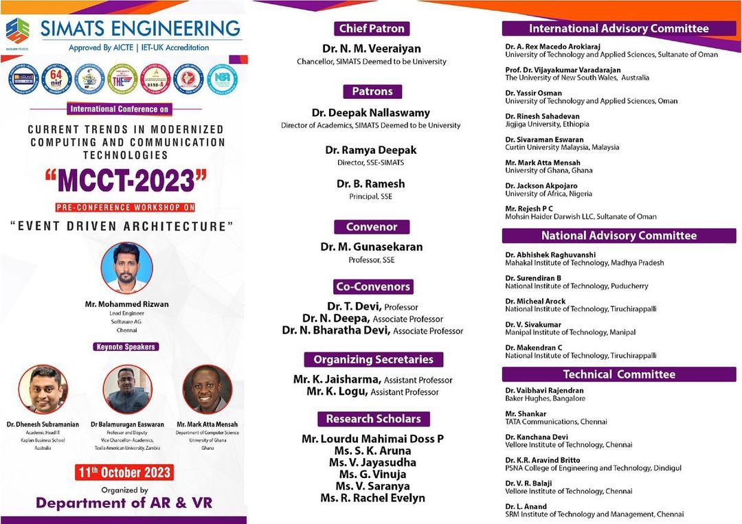 Pre-Conference Workshop cum International Conference on "Modernized Computing and Communication Technologies 2023"