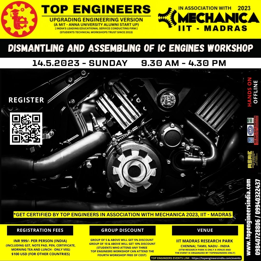 Dismantling and Assembling of IC Engines Workshop 2023
