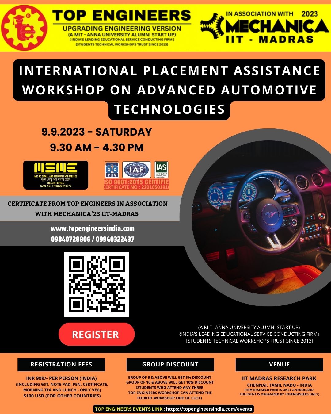 International Placement Assistance Workshop on Advanced Automotive Technologies 2023